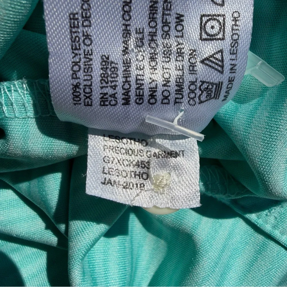 Greg Norman Collection Teal Striped Golf Polo Shirt ML75 Play‎ Dry